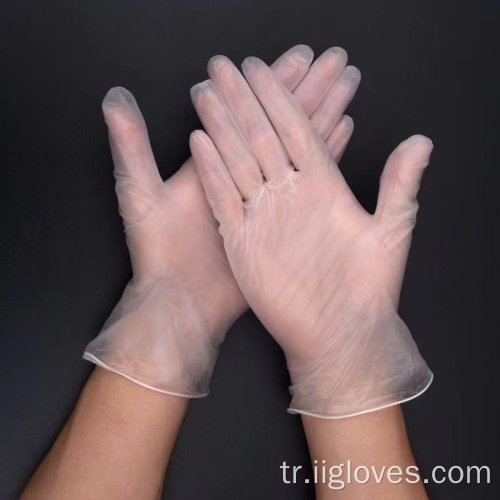 PVC vinil temiz şeffaf toz ücretsiz vinil eldiven